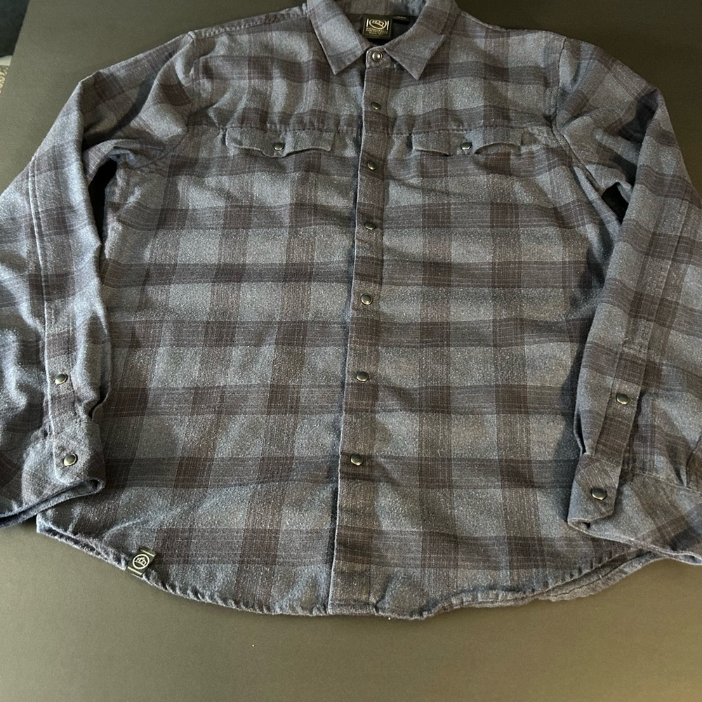 Men's Casual Storm Tech Perf. Flannel Snap‎ Buttons size Large
